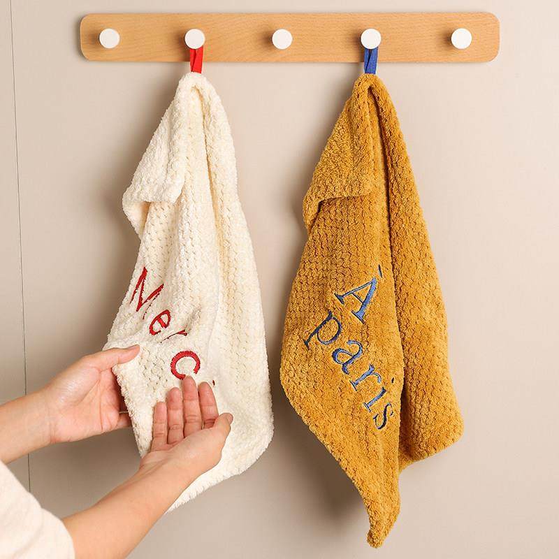 厨房擦手巾挂式超强吸水加厚洗手间擦手布珊瑚绒毛巾网红创意抹布,家庭/个人清洁工具,厨房擦手巾,淘宝优惠券,粉丝福利购,淘宝优惠卷