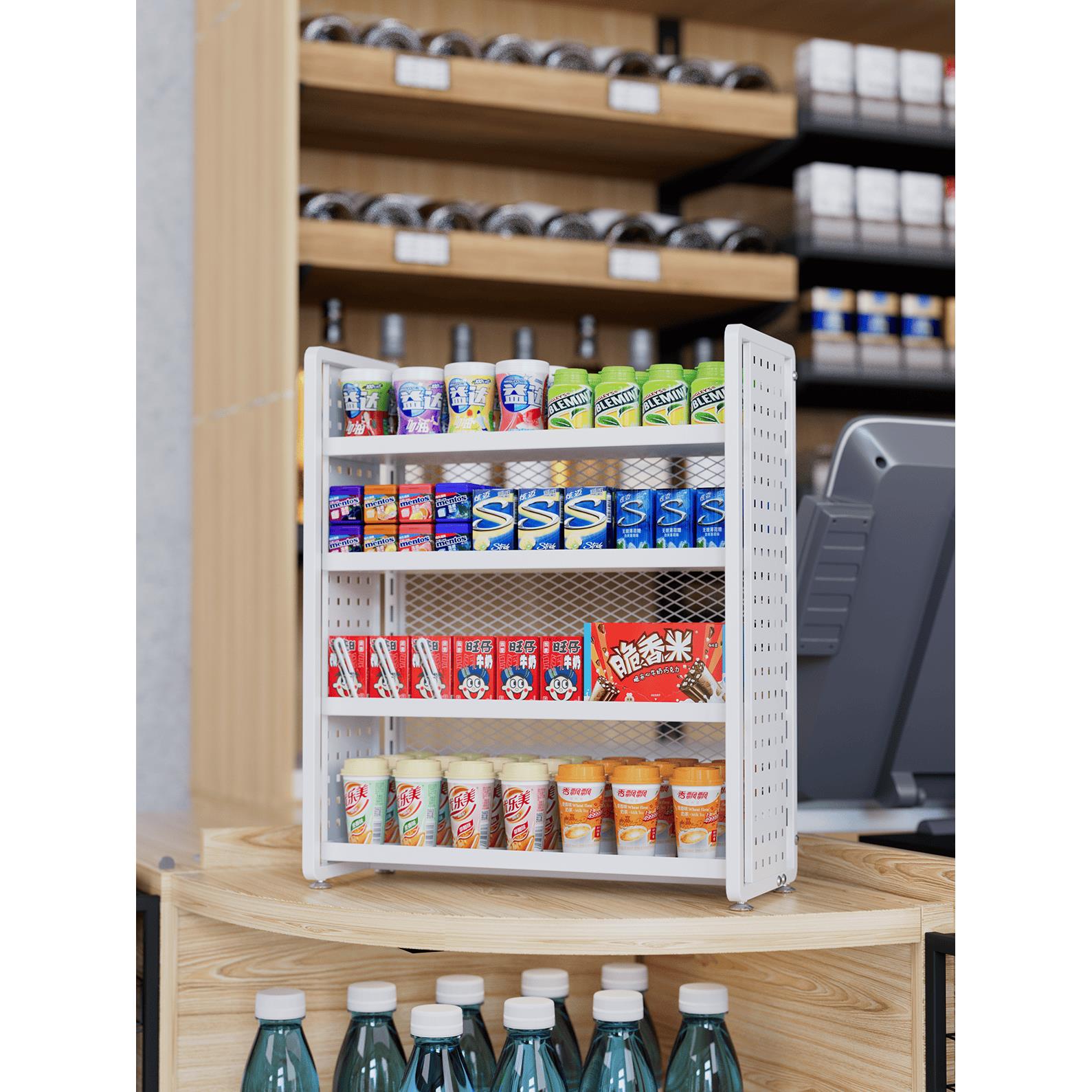 收银台吧台小型货架超市口香糖桌面台前收纳置物架零食多层美宜佳