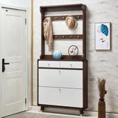 超薄鞋 柜家用门口大容量储物收纳柜翻斗式 柜子实木衣架一体小户型