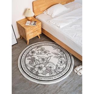 北欧圆形地毯客厅进门毯子防尘蹭灰家用防滑地毯现代简约床边地毯