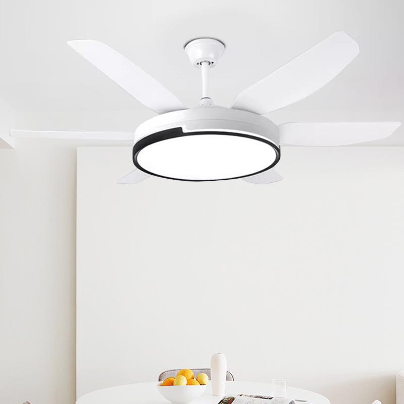 风扇灯餐厅极简风灯风扇一体中山灯具吊扇灯全光谱客厅卧室电扇灯