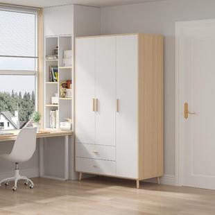 可比熊实木衣柜家用卧室收纳柜简约现代儿童房小衣橱小户型挂衣柜