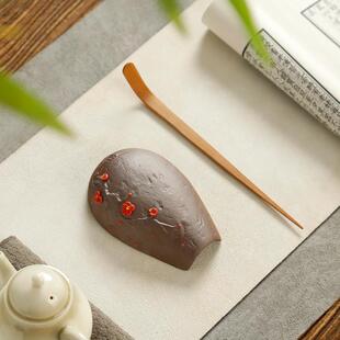 老岩泥佛手茶则茶道两件套赏茶荷茶勺茶针六君子功夫茶具茶道配件