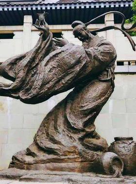 李白黄铜艺术雕像制作铸铜玻璃钢景观人物雕塑品定制落地青铜摆件