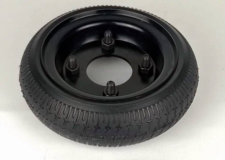 5寸静音电动车卡丁车机器人车物流车免充气实心弹力轮胎带钢圈