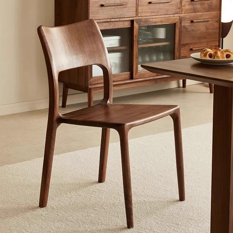 北美黑胡桃舒克椅白蜡木榫卯现代简约实木家用餐椅休闲 靠背书桌