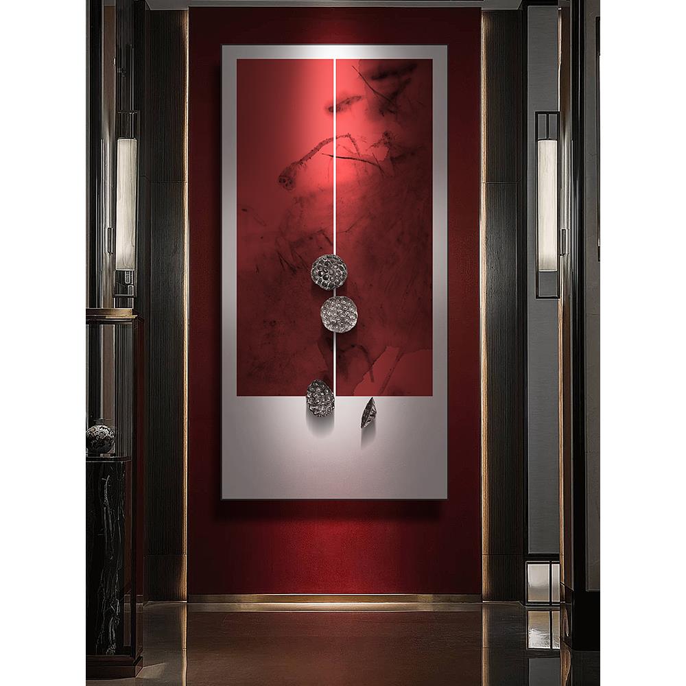 新中式走廊玄关挂画立体浮雕装饰画实物墙饰餐厅茶室竖版壁画禅意图片