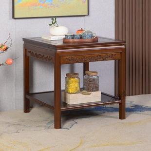 客厅实木茶几沙发边几边桌实木小方桌新中式小方几边柜置物架正方