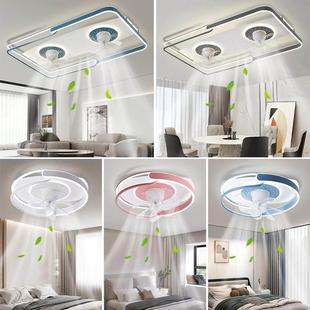 全光谱卧室风扇灯现代简约风格 灯型一体风扇吊灯 客厅餐厅创意个性