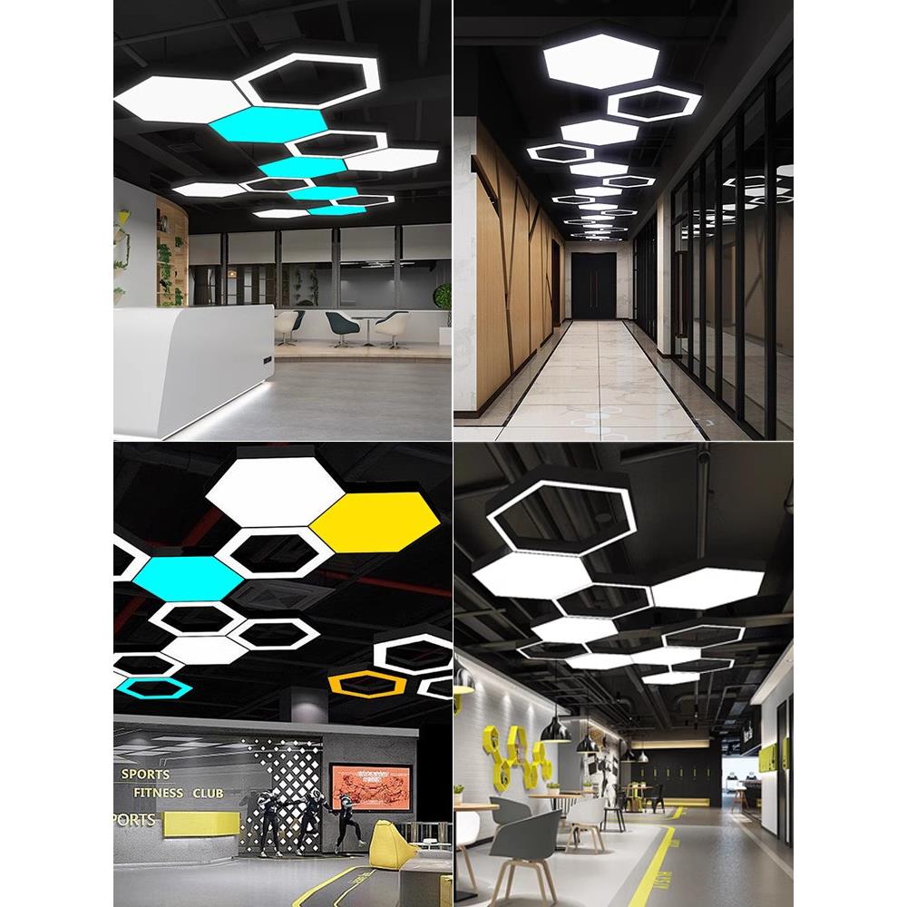 led异形办公灯工业风办公室吊灯创意健身房网吧游戏厅拼接造型灯