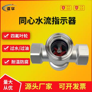304不锈钢同心直通叶轮视镜内螺纹丝扣水流指示器中量管道观察窗