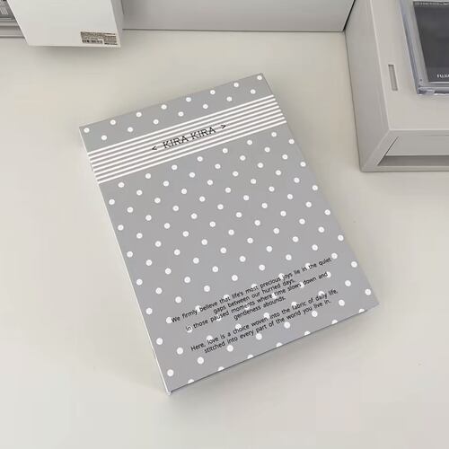 极简灰白波点A5四宫格卡册小众高颜值ins风明星小卡拍立得收纳册