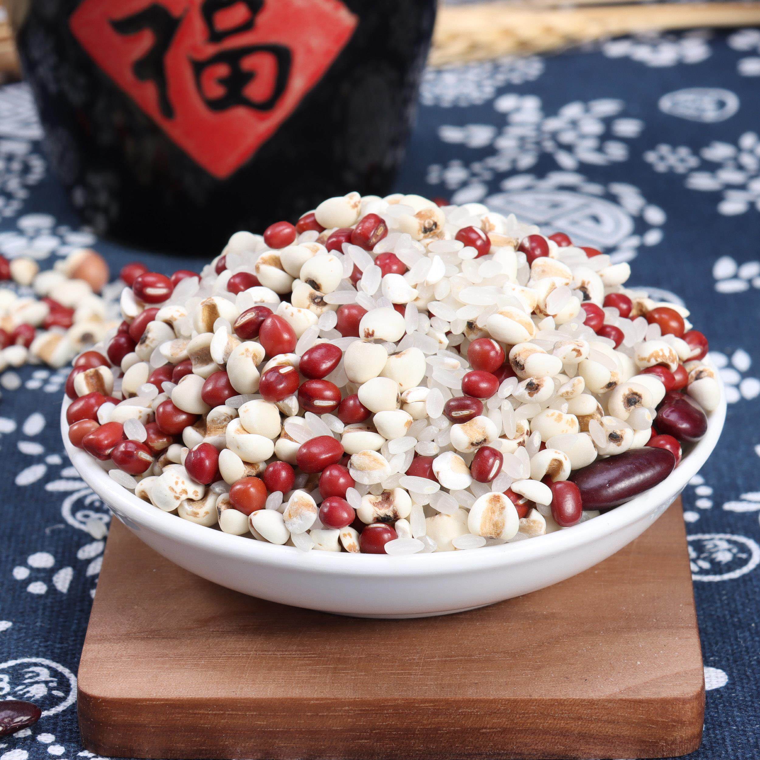 肴JLD之红豆薏米粥500g*缘2袋 大豆米红芸实豆芡粗合粮组早餐粥材