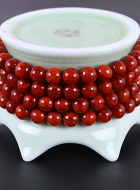 极速凉山南红手串j玛瑙手链柿子红川料108颗多圈天然散佛珠男女款