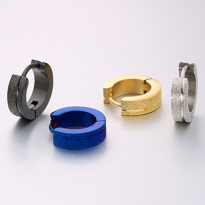 极速Wear ear buckle anti allergy riFng titanium steel stainl