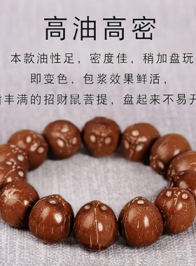 极速天然招财紫金鼠三眼菩提子正圆光珠手串发财T菩提子佛珠男女