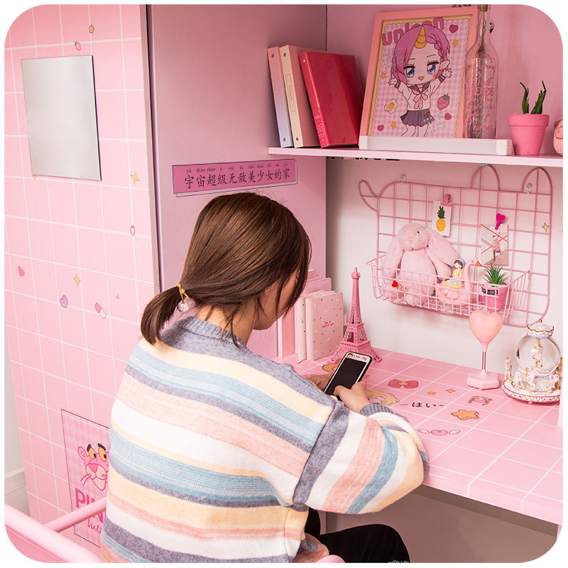 新品ins风自j贴壁纸装饰小图案墙纸自粘防水桌贴书桌柜子桌子桌面