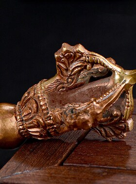 极速金刚钺家用供p具尼泊尔手工桌面供具上铜下铁金刚杵