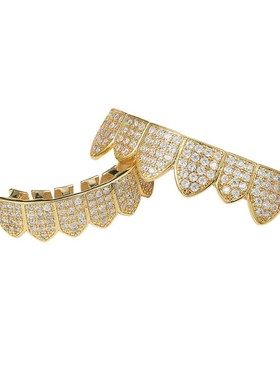 极速嘻哈牙套欧g美hiphop说唱grillz金镶钻牙满钻石锆石牙齿饰品