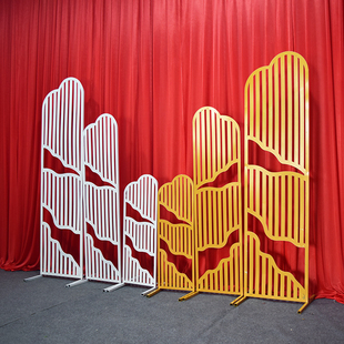 极速新款中式婚j庆道具海誓山盟路引屏风铁艺路引复古婚礼装饰背