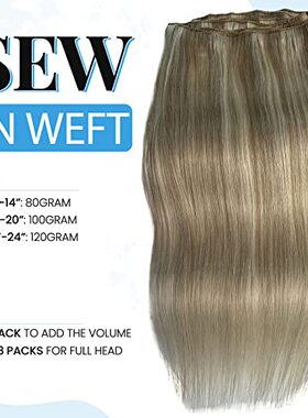 极速Sew in Hair Extepnsions Real Human Hair  BESFOR 18 Inch