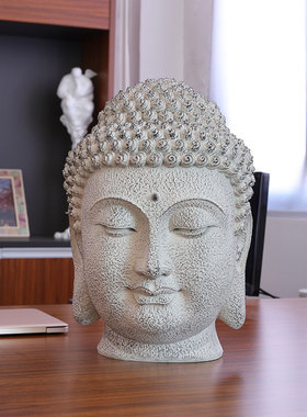 极速复古禅d意大号佛头佛首佛像佛系装饰品玄关走廊客厅酒柜文艺