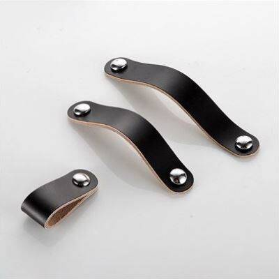 新品PU Leather Handleq and Knobs Door Knobs Pull For Furnure