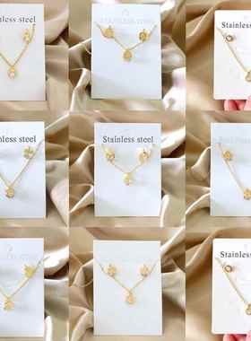 极速Simplde  Cubic Zirconia Pendant Neckl earrin