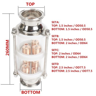 极速SS304 bubble plates Distillation Column with 2 Wsection