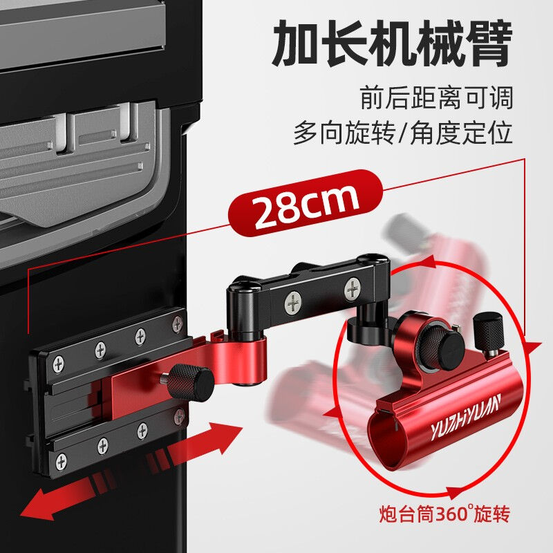 新品渔之源新款钓鱼箱炮台架外箱摆臂左右适用Q钓鱼箱配件大物竿图片