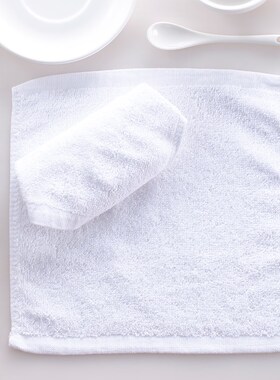 白色小方毛巾四方形酒店餐巾厨房抹布M火锅店擦手巾海底捞