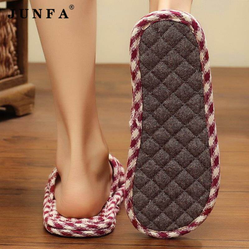极速纯棉布艺布底布拖鞋木地板地砖静音室内软底女可X机洗家居家