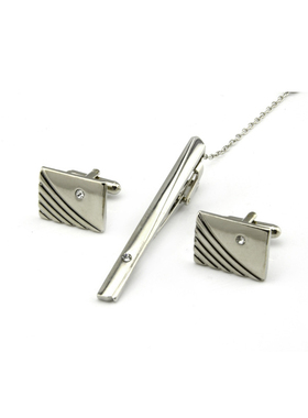 极速Gold Tie Clip and Cufflink Set FoHr Men Classic Meter Ti