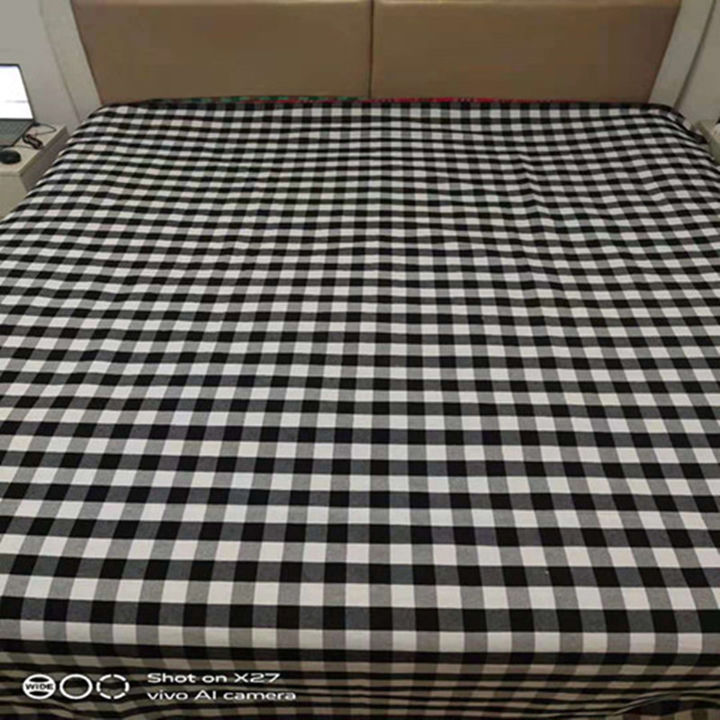极速加厚老粗布炕单传统手工加长双人牀牀L单单件学生宿舍格子单