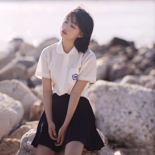 新品附中校服夏季衬衫女jk制x服初中高中学生学院风运动会毕业班