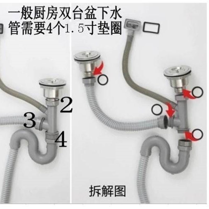 极速1.5寸硅胶垫片排水管垫圈/外径45MGM皮圈平垫内径32MM下水管