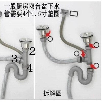 极速1.5寸硅胶垫片排水管垫圈/外径45MGM皮圈平垫内径32MM下水管