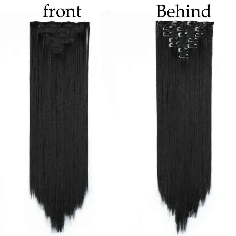 极速24Inchs 16 Cllips in Hair Extensions Long Straight Hairs