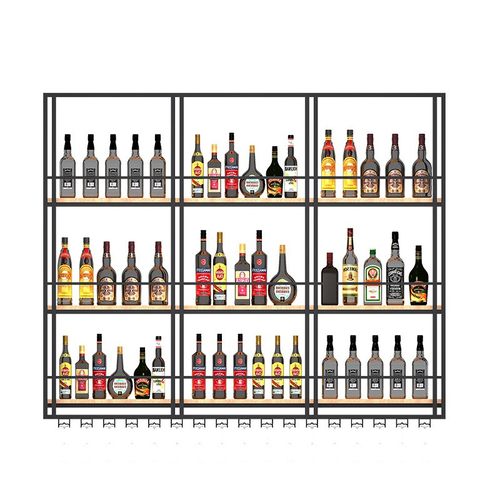 极速墙上红酒架置物架壁挂式铁艺酒柜格子吧台创意餐W厅吊杯架挂
