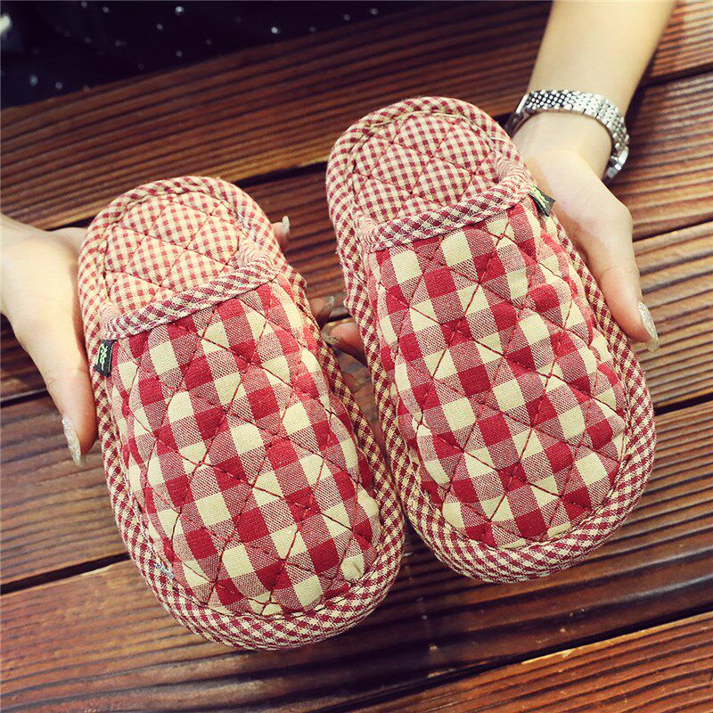 极速春秋冬布拖鞋l布艺包头儿童棉拖鞋防滑静音软布底地板室内居