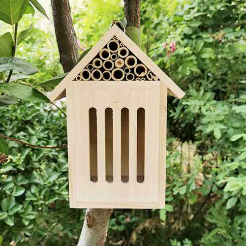新品Woobden Insect Hotel Natural Wood Hanging Insects Home