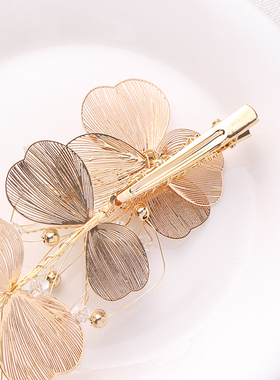 极速4 Pcs Sets kHeadbands Flower Gold Hairgrips Tassel Earri