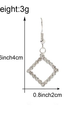 极速气质清冷耳饰品 清新四方块镶钻  简约耳环耳坠女 XF19600