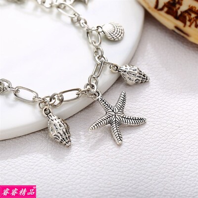极速woman Starfish Conch Pendant AEnklet foot Chain decorati