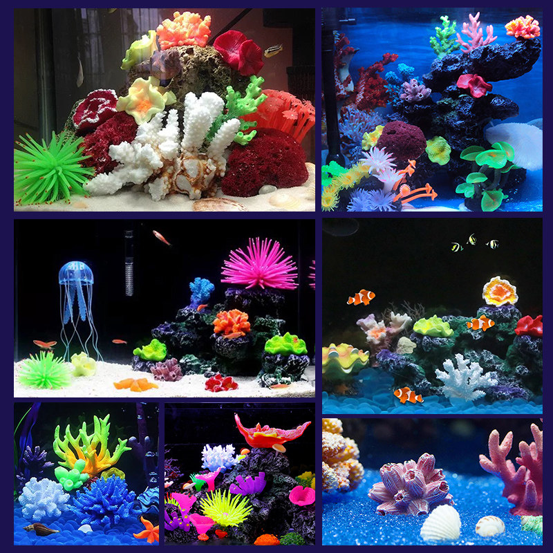 极速海景鱼缸贝壳装饰珊瑚石造景假山石水族箱P套装仿真树脂海星