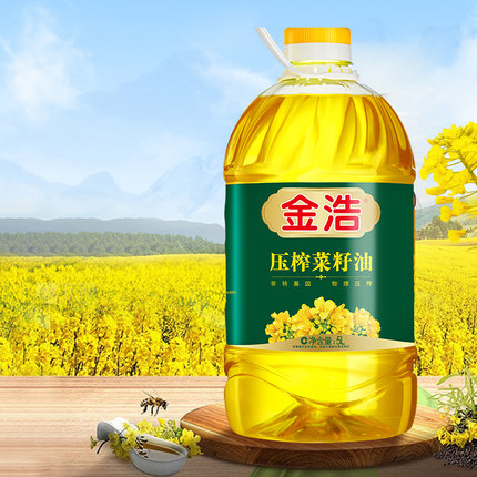 【炒菜更香】金浩压榨菜籽油1.7L非转基因物理压榨一级菜籽油5L