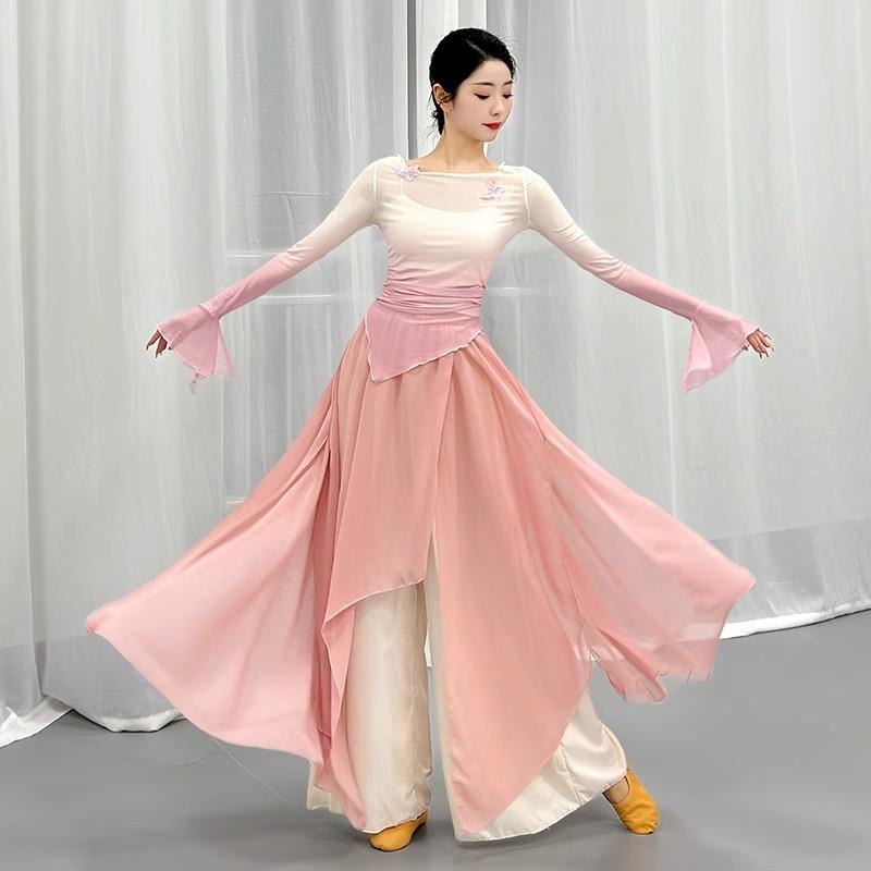 古典舞蹈服女飘逸演出服纱衣仙气练功服装中国舞表演服艺考上衣