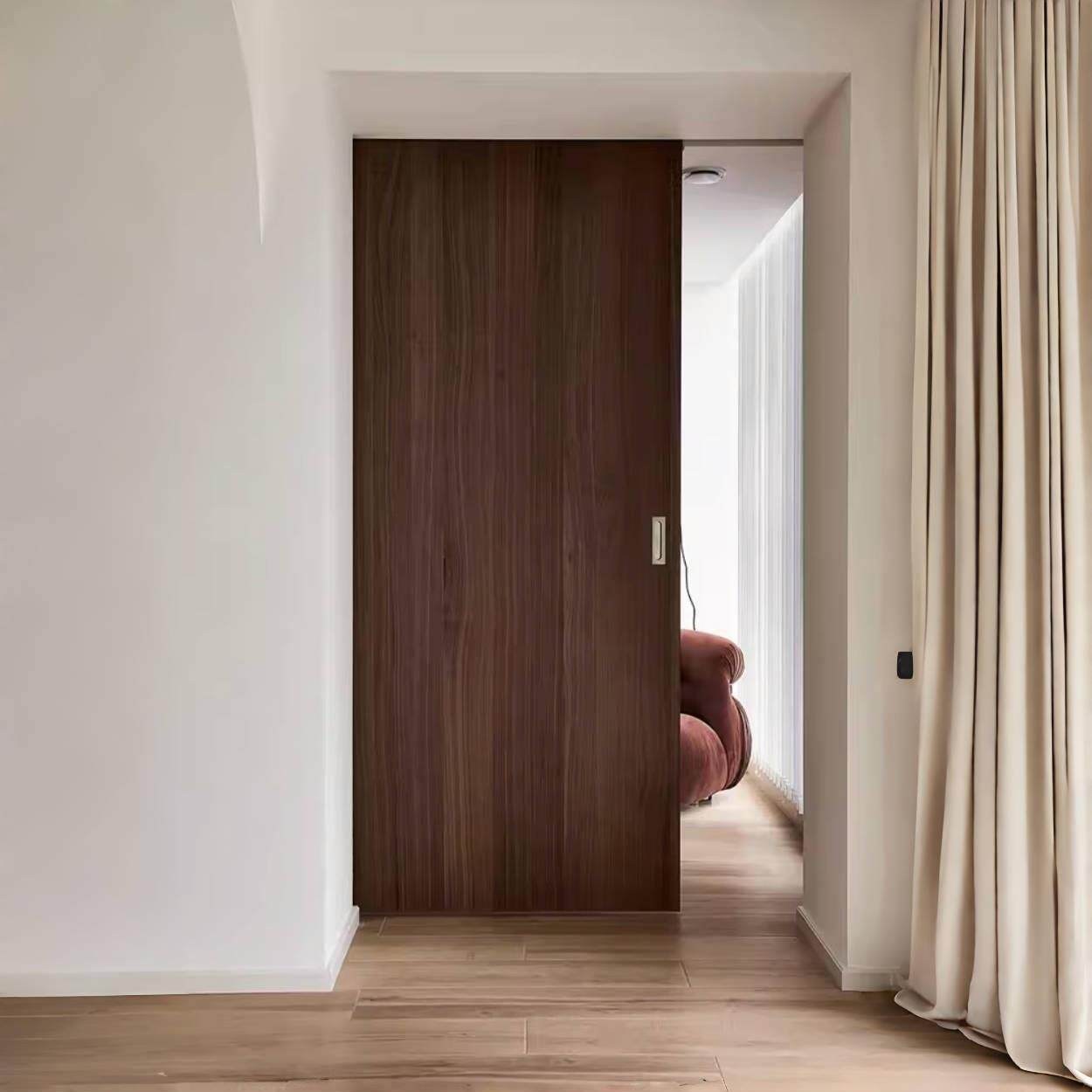 无轨拉门幽灵门小户型隐形门悬浮平移门隔断门隐藏吊轮门口袋门