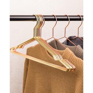 衣架 北欧家用金色金属衣服架衣撑简约防滑无痕架子晾衣架抖音同款
