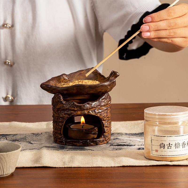 粗陶复古香薰炉香粉熏香炉檀香沉香加热炉室内茶道香炉可干烧橘皮,家居饰品,香薰炉,淘宝优惠券,粉丝福利购,淘宝优惠卷